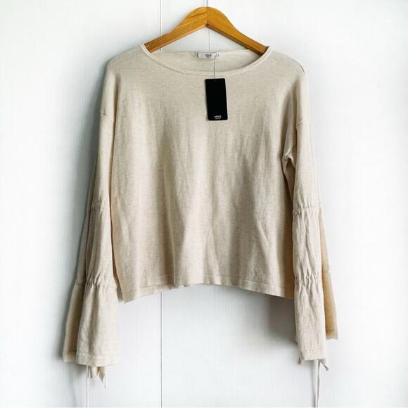 🆕 MNG basics by Mango cream bell sleeve sweater size extra small NWT - Picture 1 of 6